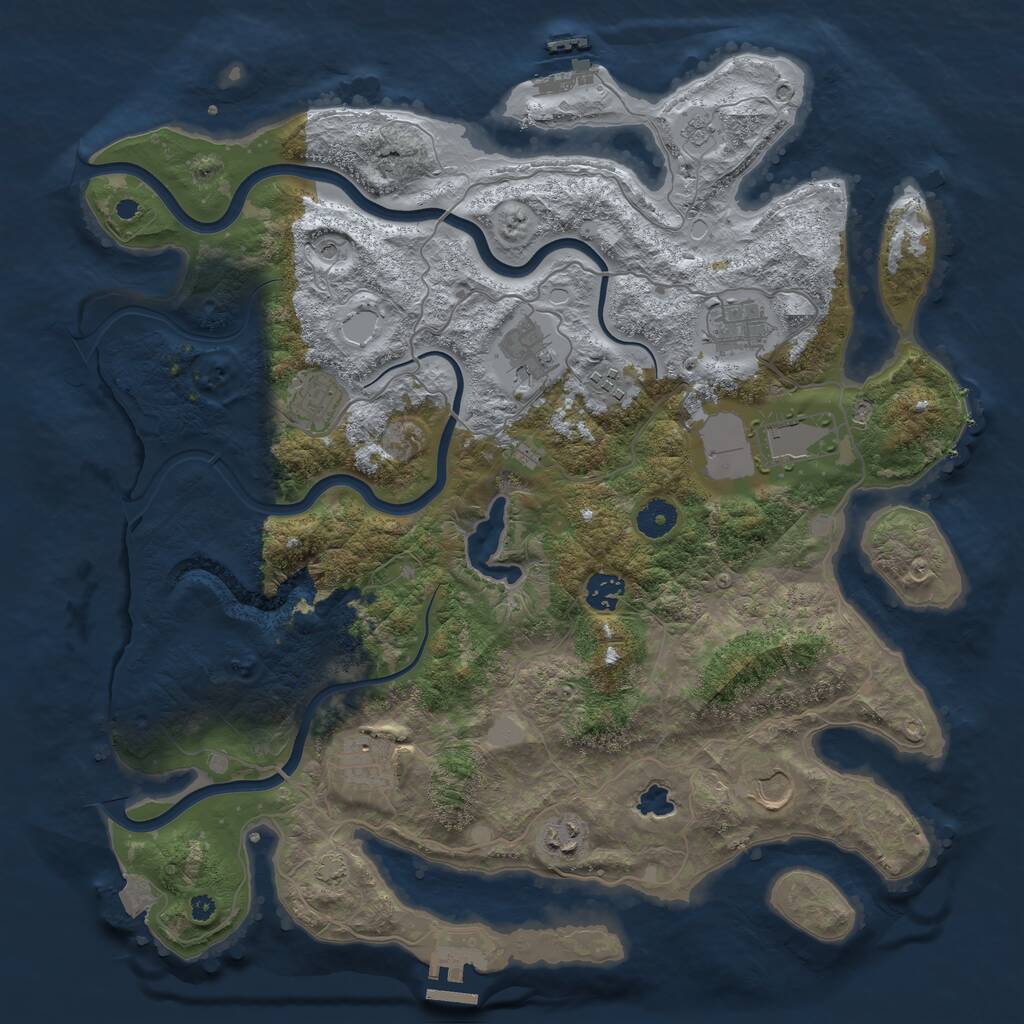 Rust Map: Procedural Map, Size: 4000, Seed: 201748678, 15 Monuments