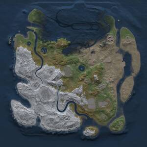 Thumbnail Rust Map: Procedural Map, Size: 3500, Seed: 45343, 13 Monuments