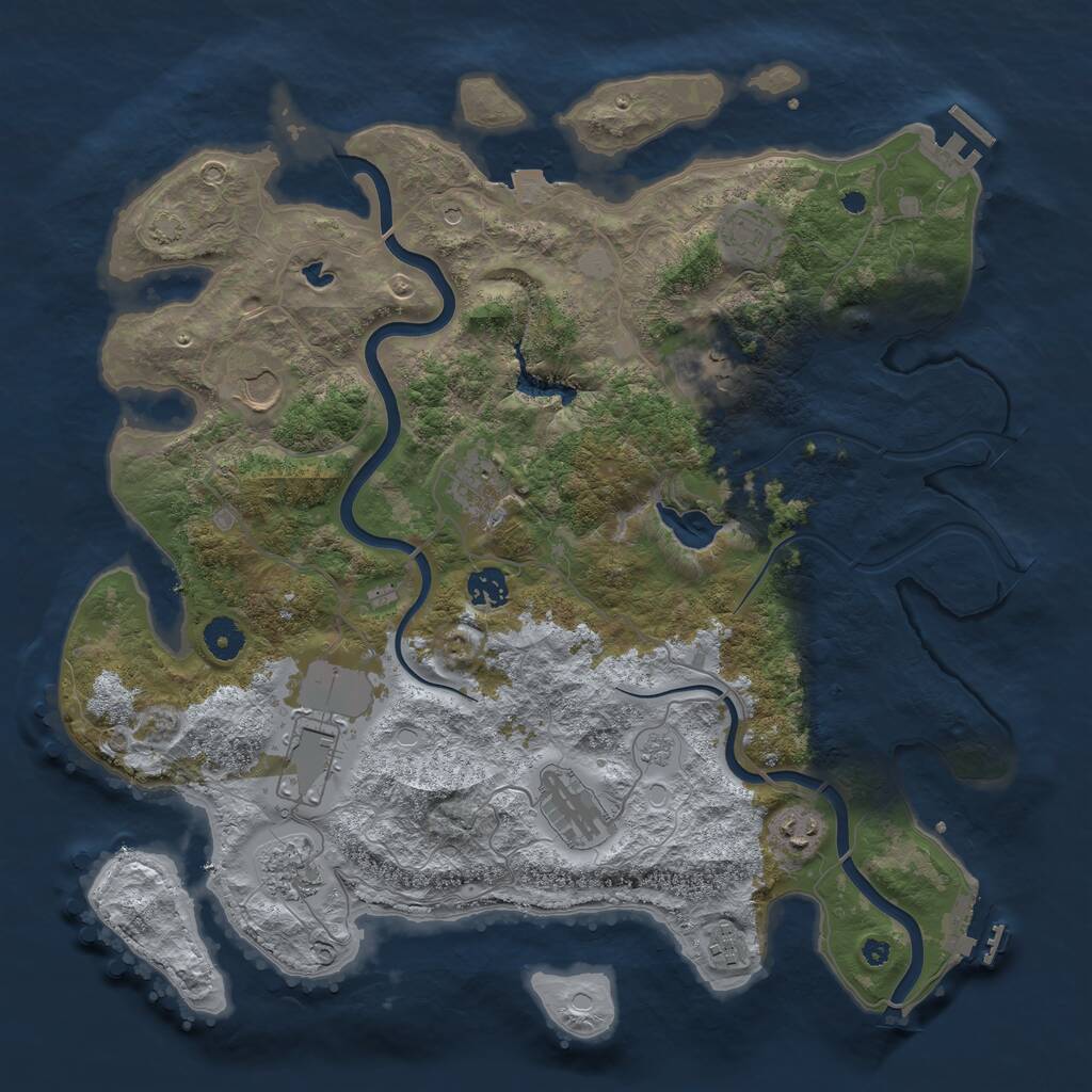 Rust Map: Procedural Map, Size: 4000, Seed: 810191016, 16 Monuments