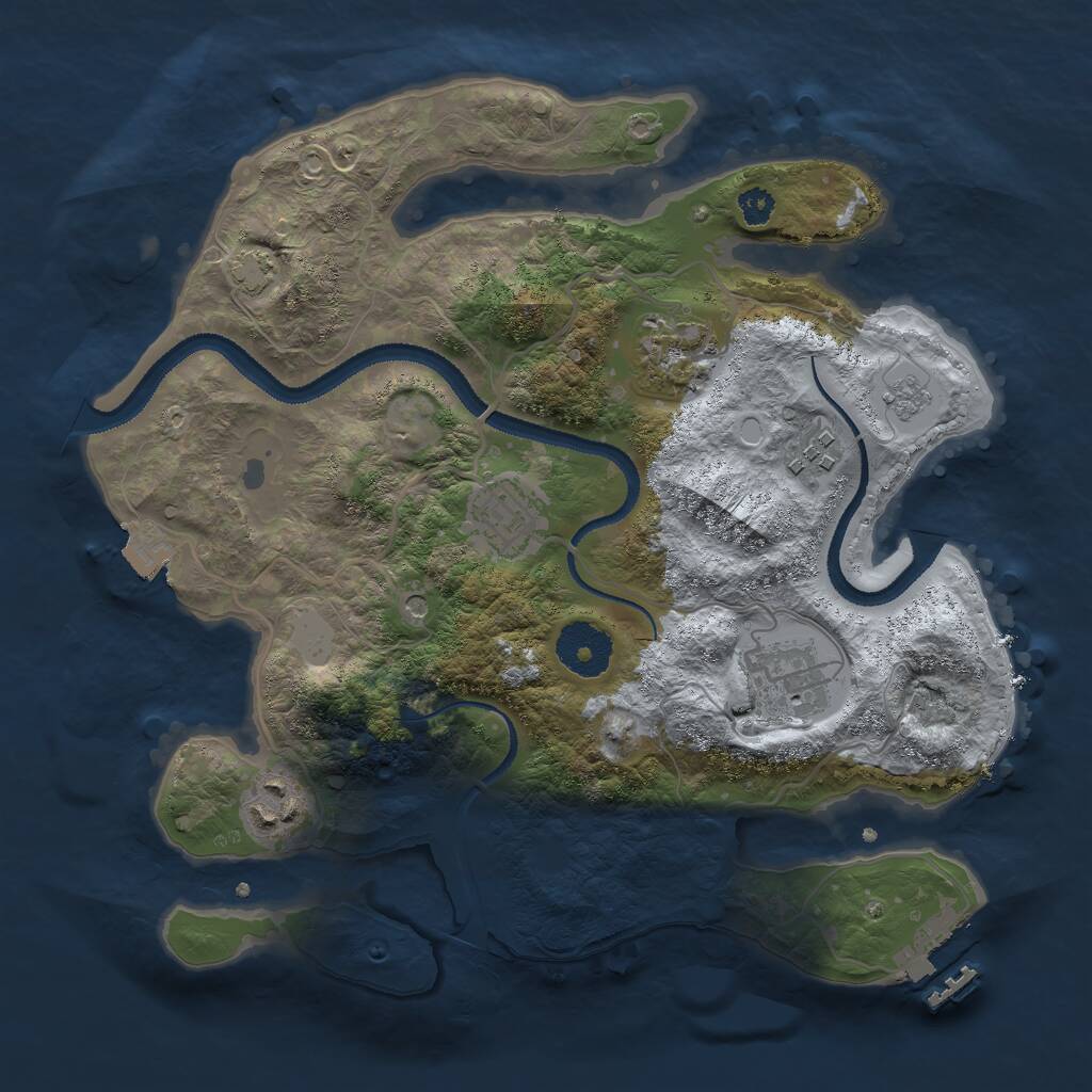 Rust Map: Procedural Map, Size: 3000, Seed: 433306, 10 Monuments