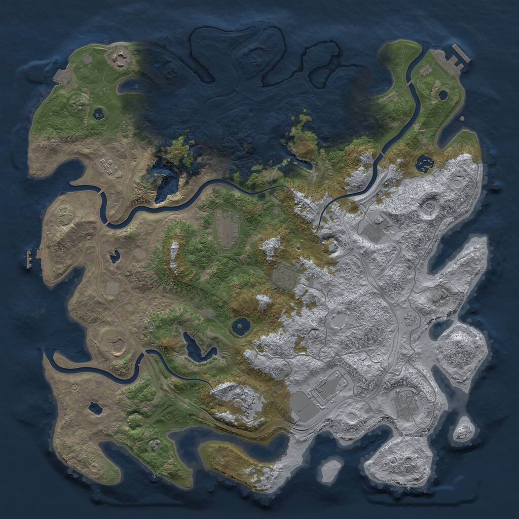 Rust Map: Procedural Map, Size: 4500, Seed: 1974351990, 16 Monuments