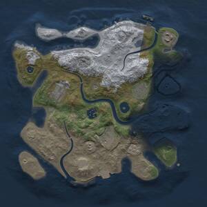 Thumbnail Rust Map: Procedural Map, Size: 3000, Seed: 1166142245, 12 Monuments
