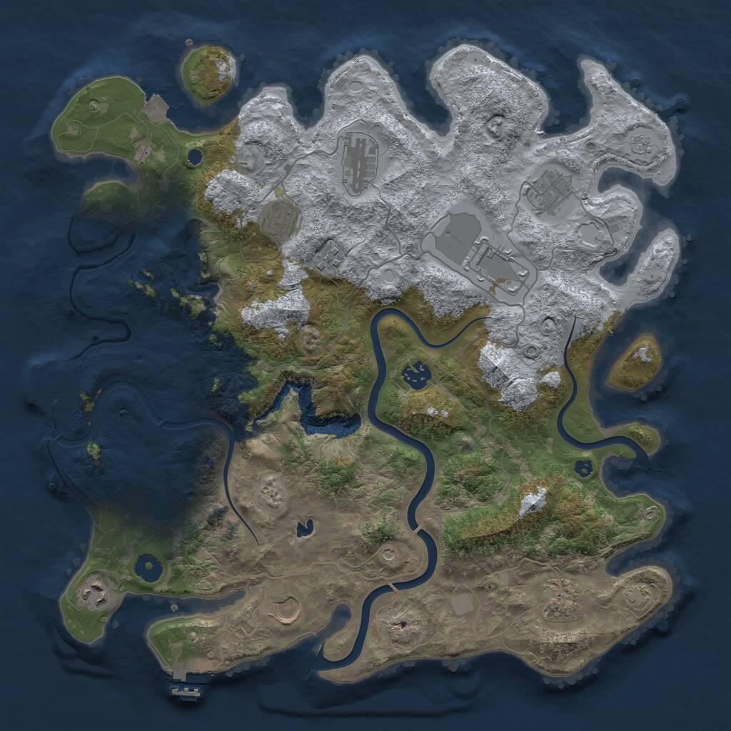 Rust Map: Procedural Map, Size: 4000, Seed: 66279, 15 Monuments