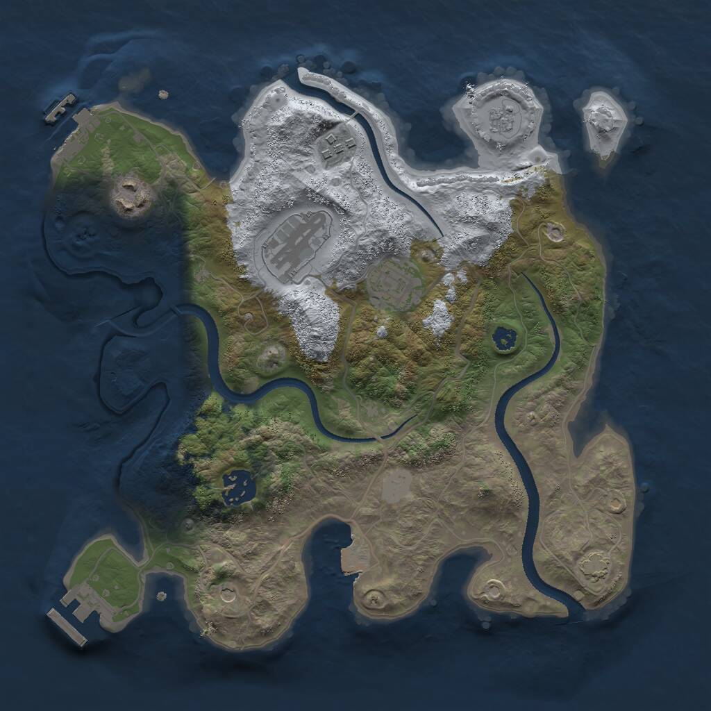 Rust Map: Procedural Map, Size: 3002, Seed: 1, 11 Monuments