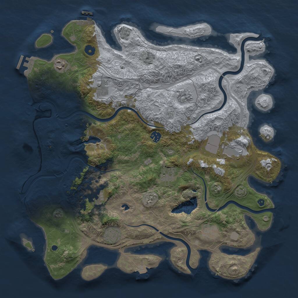 Rust Map: Procedural Map, Size: 4250, Seed: 1749246075, 16 Monuments