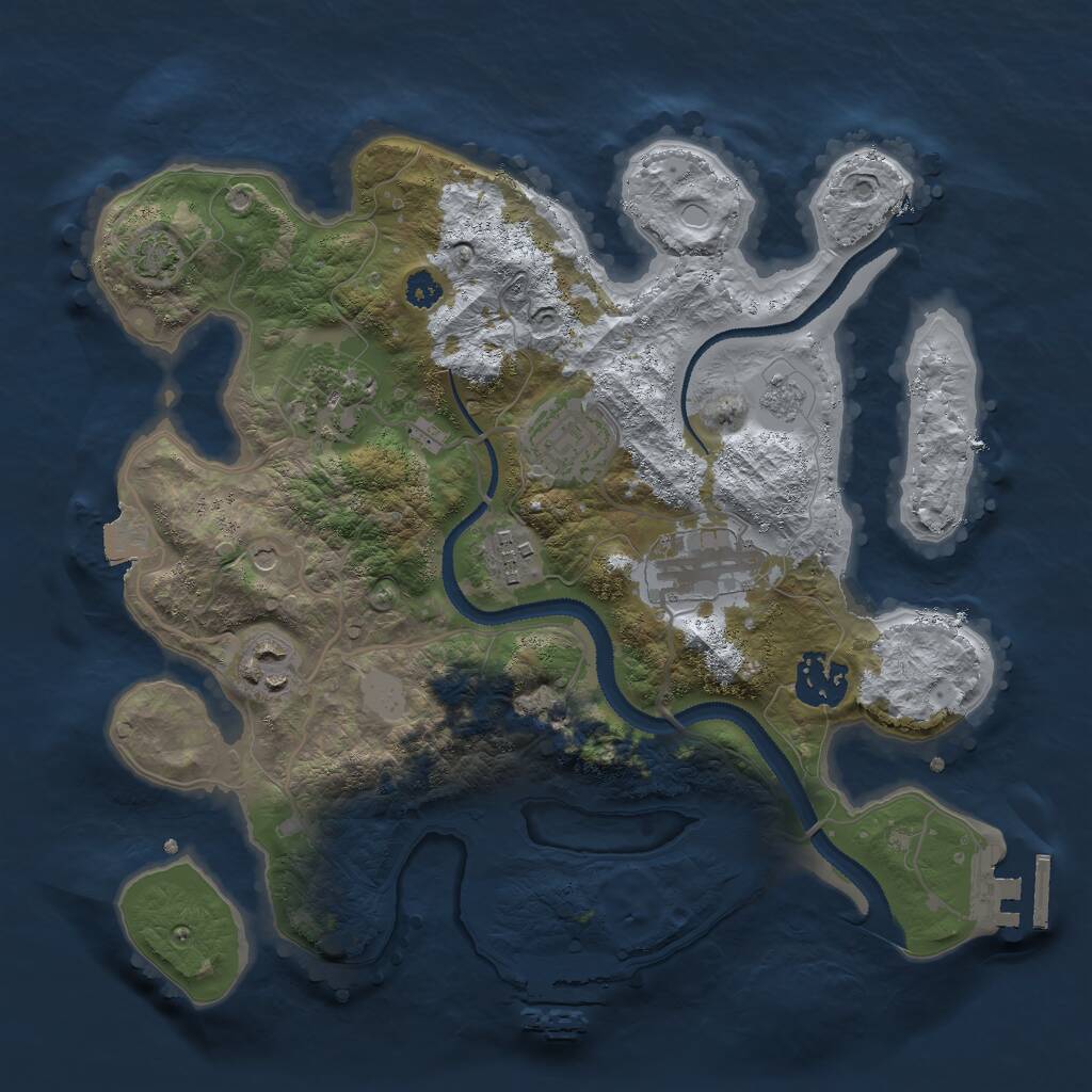 Rust Map: Procedural Map, Size: 3000, Seed: 487367, 12 Monuments