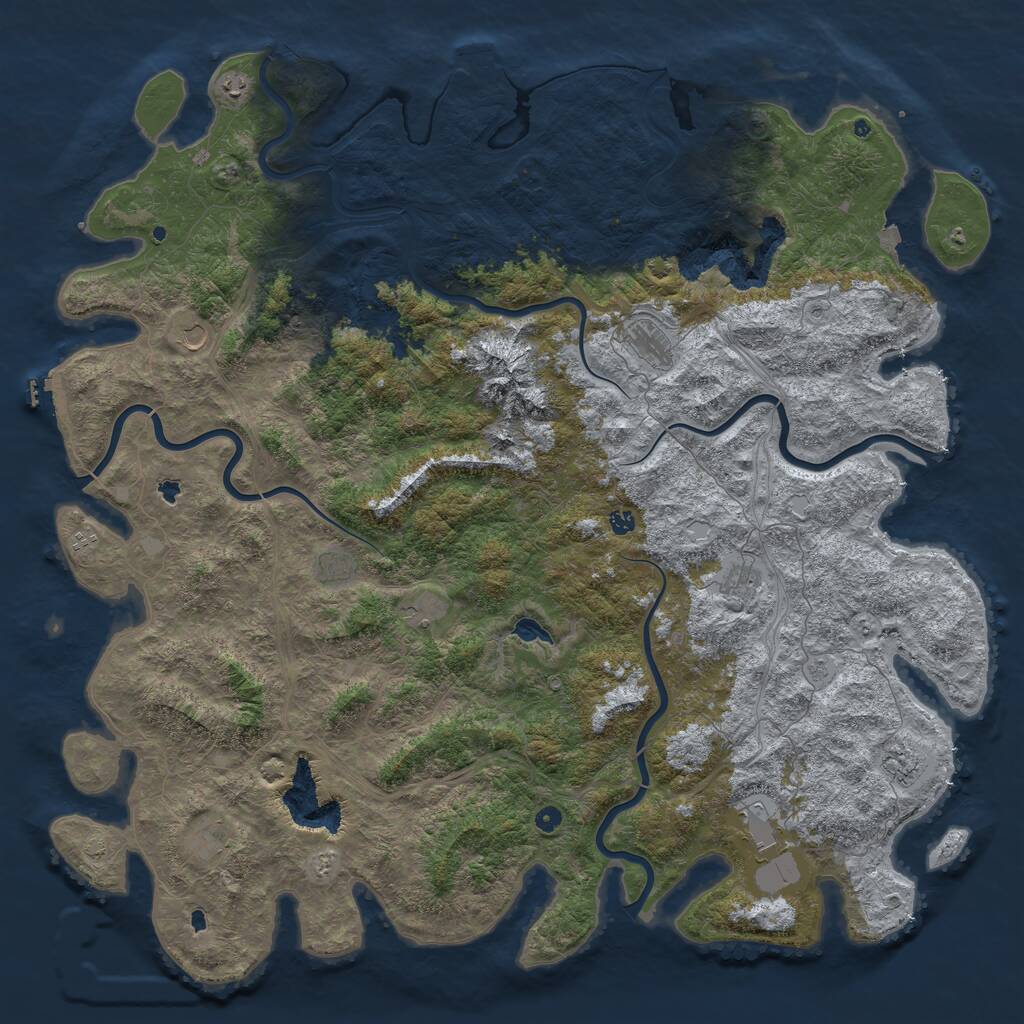Rust Map: Procedural Map, Size: 6000, Seed: 1006913113, 17 Monuments