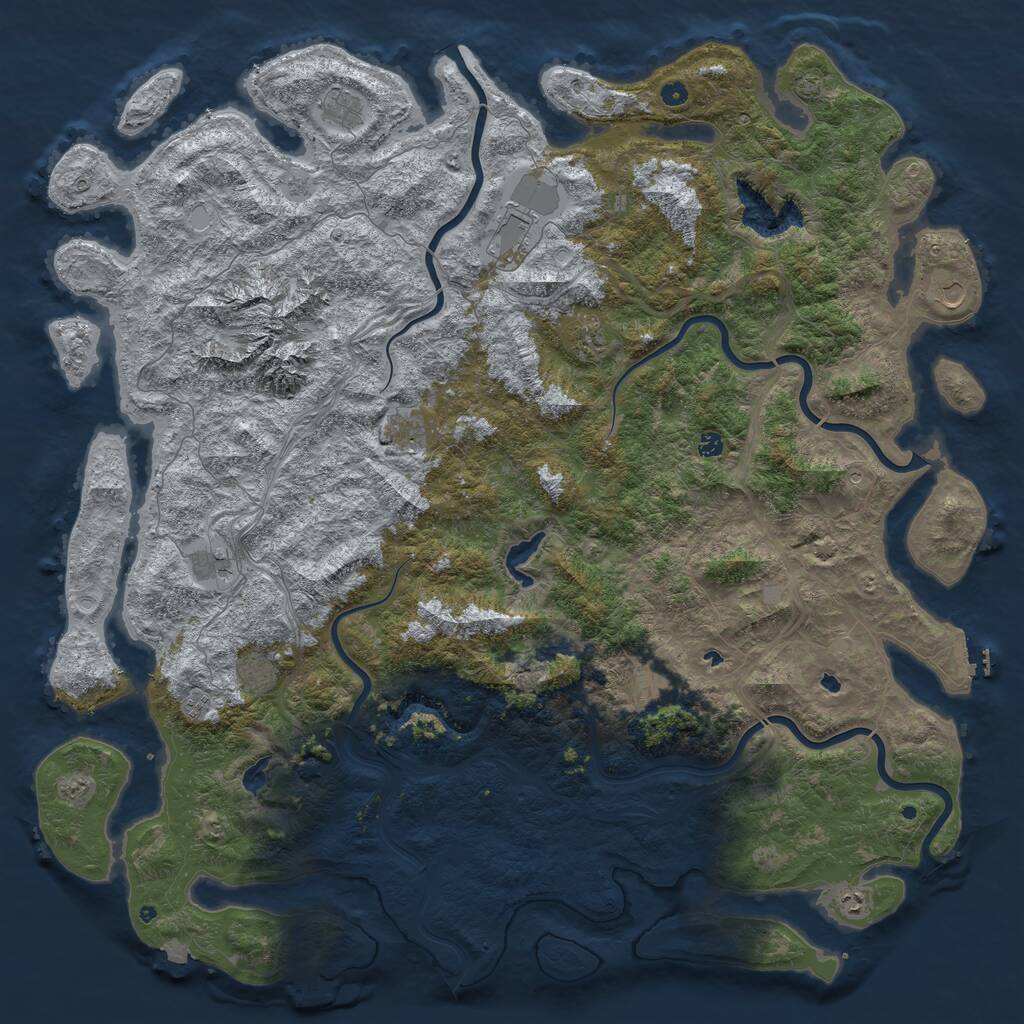 Rust Map: Procedural Map, Size: 6000, Seed: 5062026, 17 Monuments