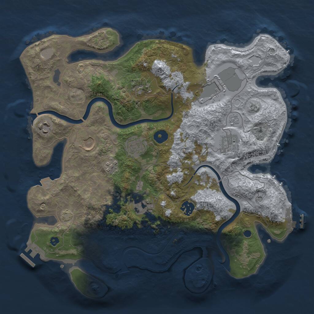 Rust Map: Procedural Map, Size: 3500, Seed: 729249965, 15 Monuments