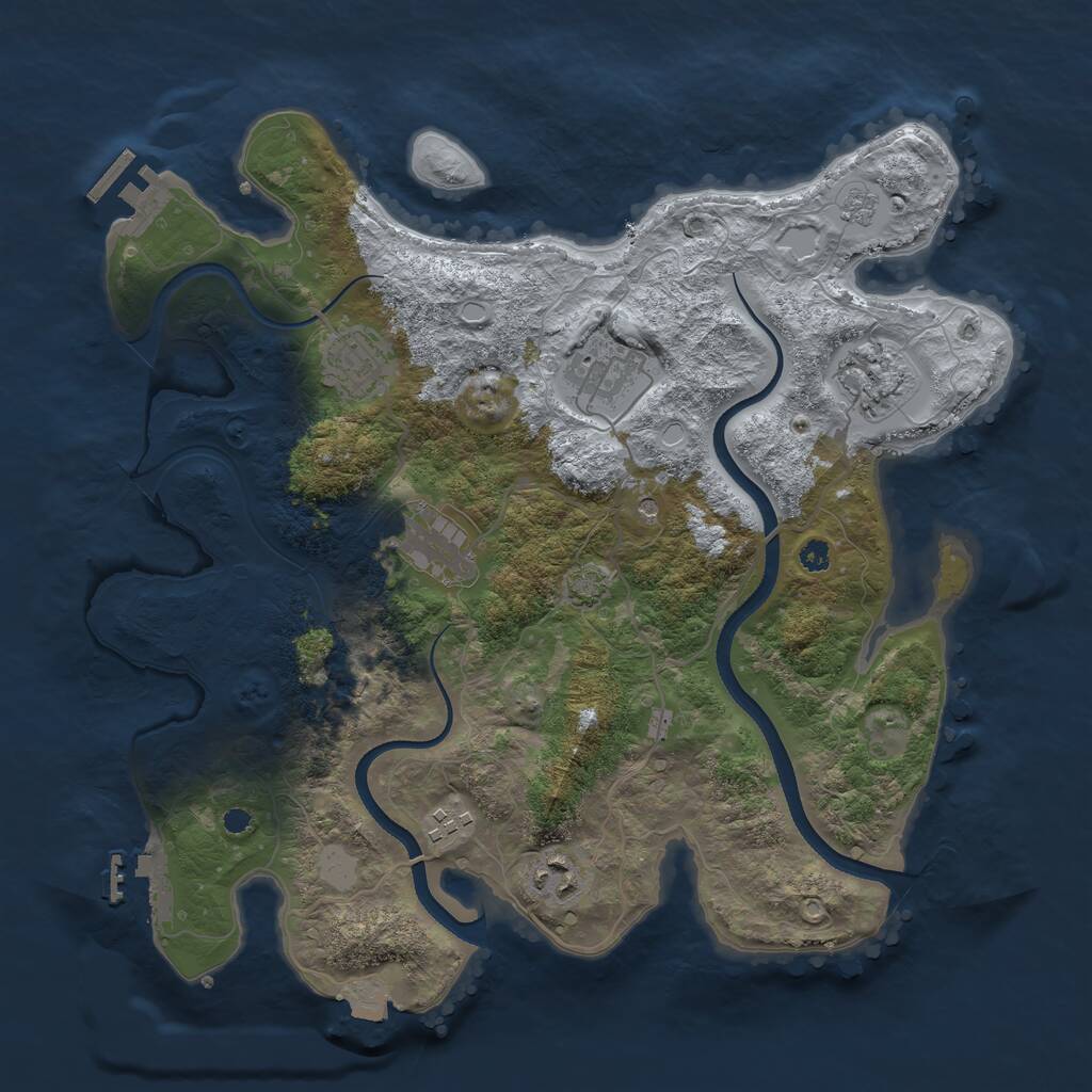 Rust Map: Procedural Map, Size: 3500, Seed: 1897431873, 12 Monuments