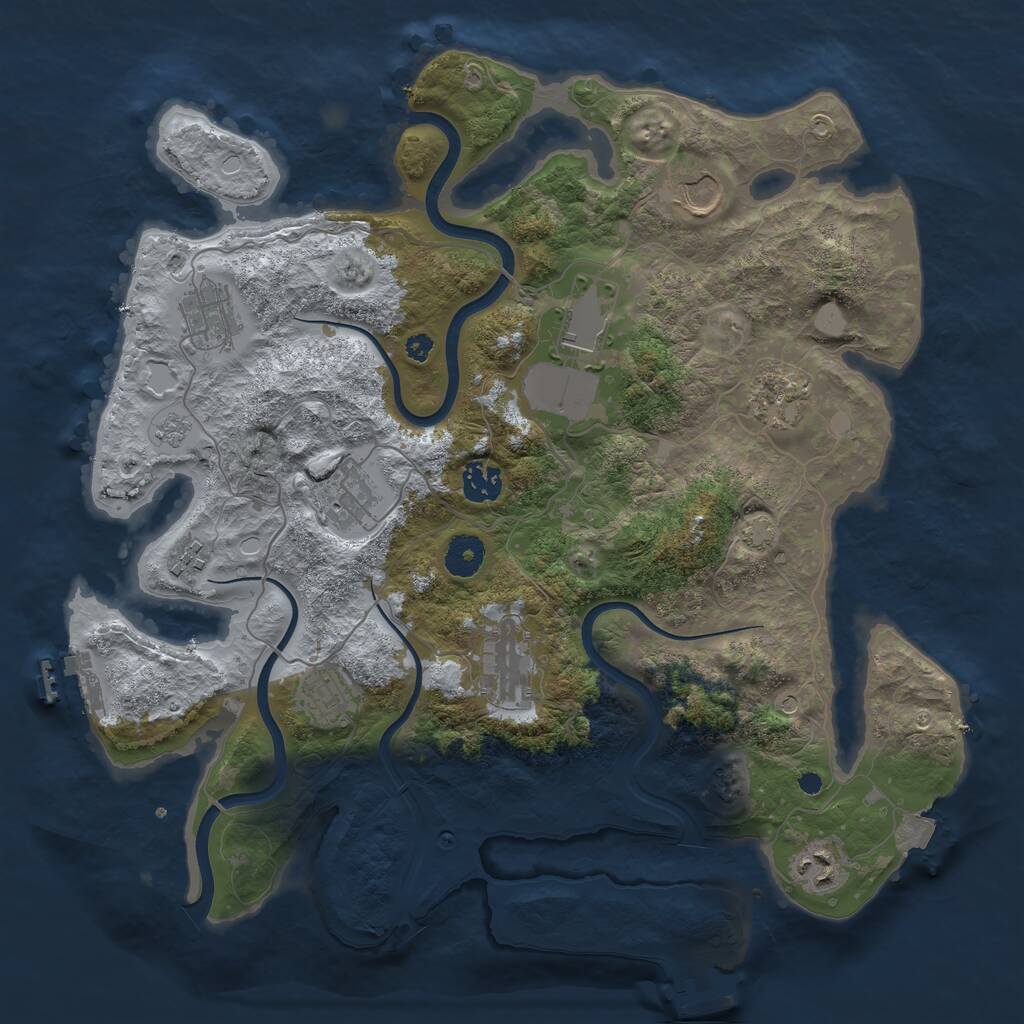 Rust Map: Procedural Map, Size: 3750, Seed: 1606610275, 16 Monuments