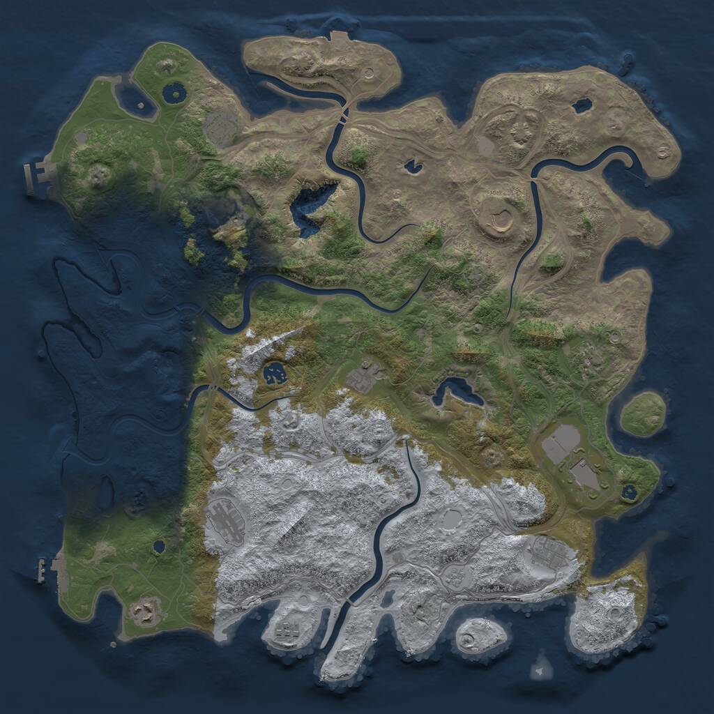 Rust Map: Procedural Map, Size: 4715, Seed: 4715, 17 Monuments