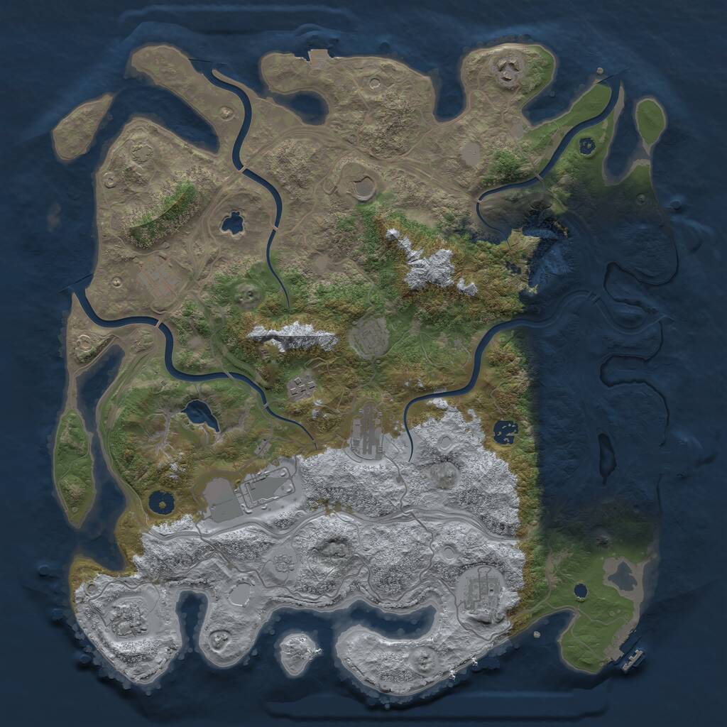 Rust Map: Procedural Map, Size: 4350, Seed: 1999305559, 16 Monuments