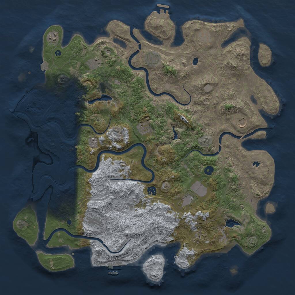 Rust Map: Procedural Map, Size: 4800, Seed: 263894656, 17 Monuments