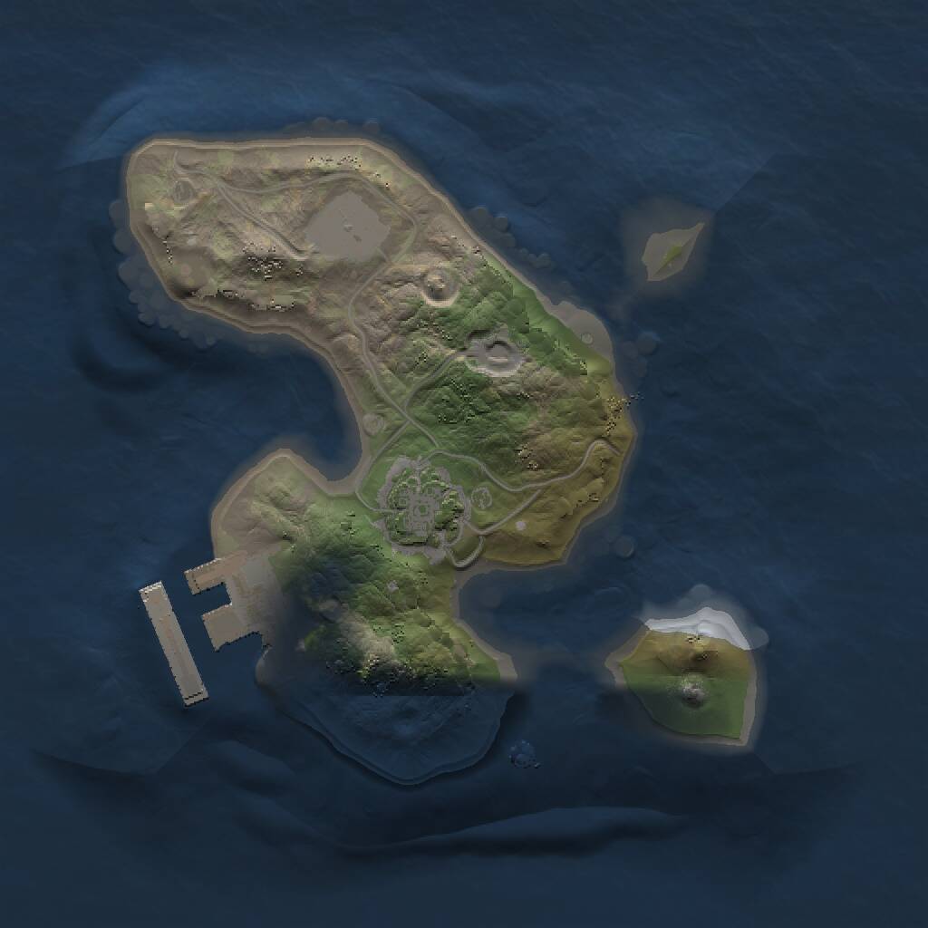 Rust Map: Procedural Map, Size: 1500, Seed: 35963, 3 Monuments