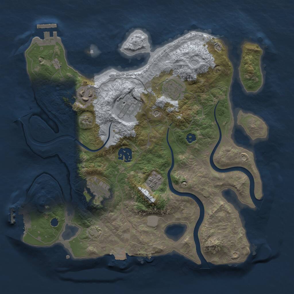 Rust Map: Procedural Map, Size: 3000, Seed: 112916, 11 Monuments