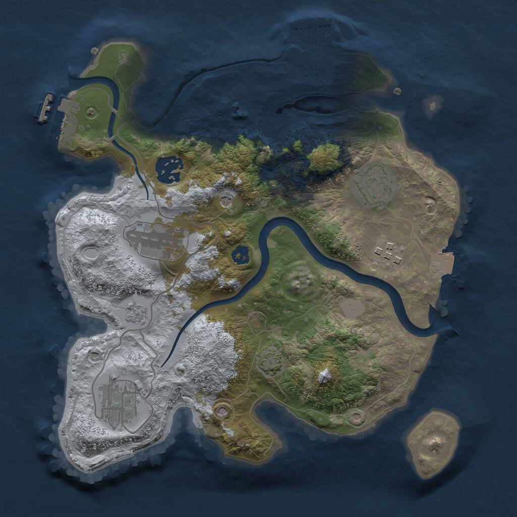 Rust Map: Procedural Map, Size: 2750, Seed: 1441272219, 11 Monuments
