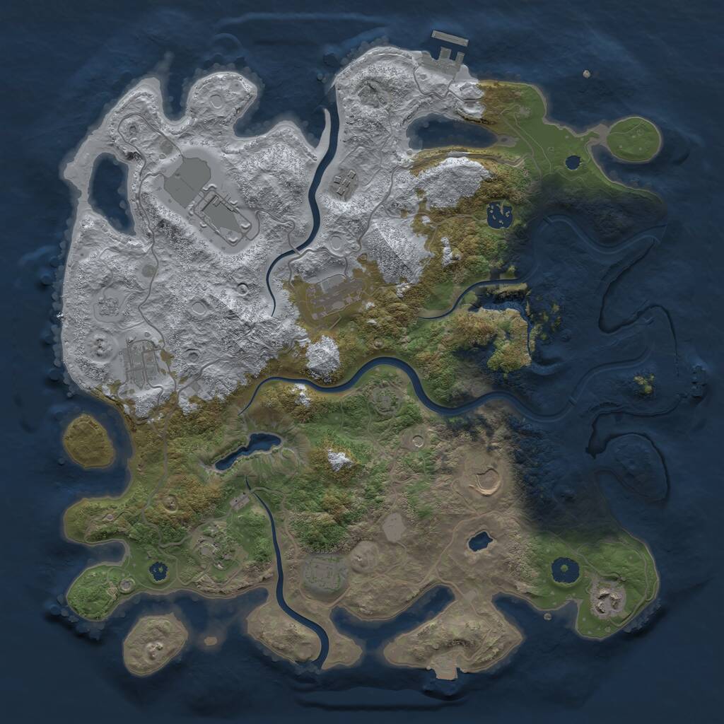 Rust Map: Procedural Map, Size: 4000, Seed: 1126341070, 15 Monuments