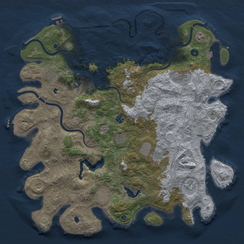 Rust Map: Procedural Map, Size: 4800, Seed: 155682230, 17 Monuments