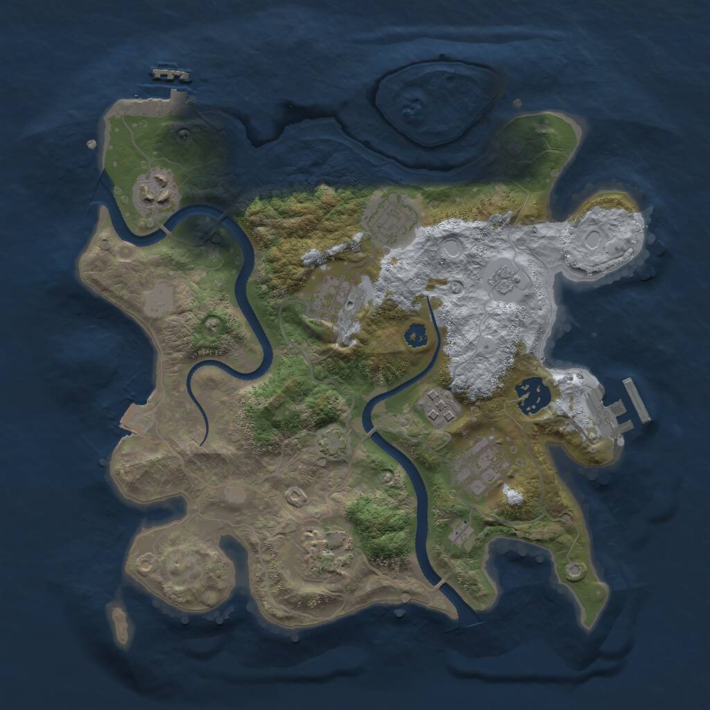 Rust Map: Procedural Map, Size: 3000, Seed: 617841163, 12 Monuments