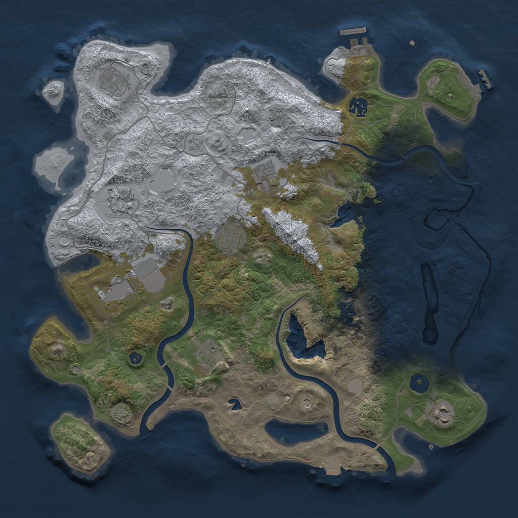 Rust Map: Procedural Map, Size: 4000, Seed: 857319386, 15 Monuments