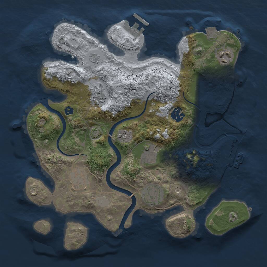 Rust Map: Procedural Map, Size: 3000, Seed: 83226, 13 Monuments