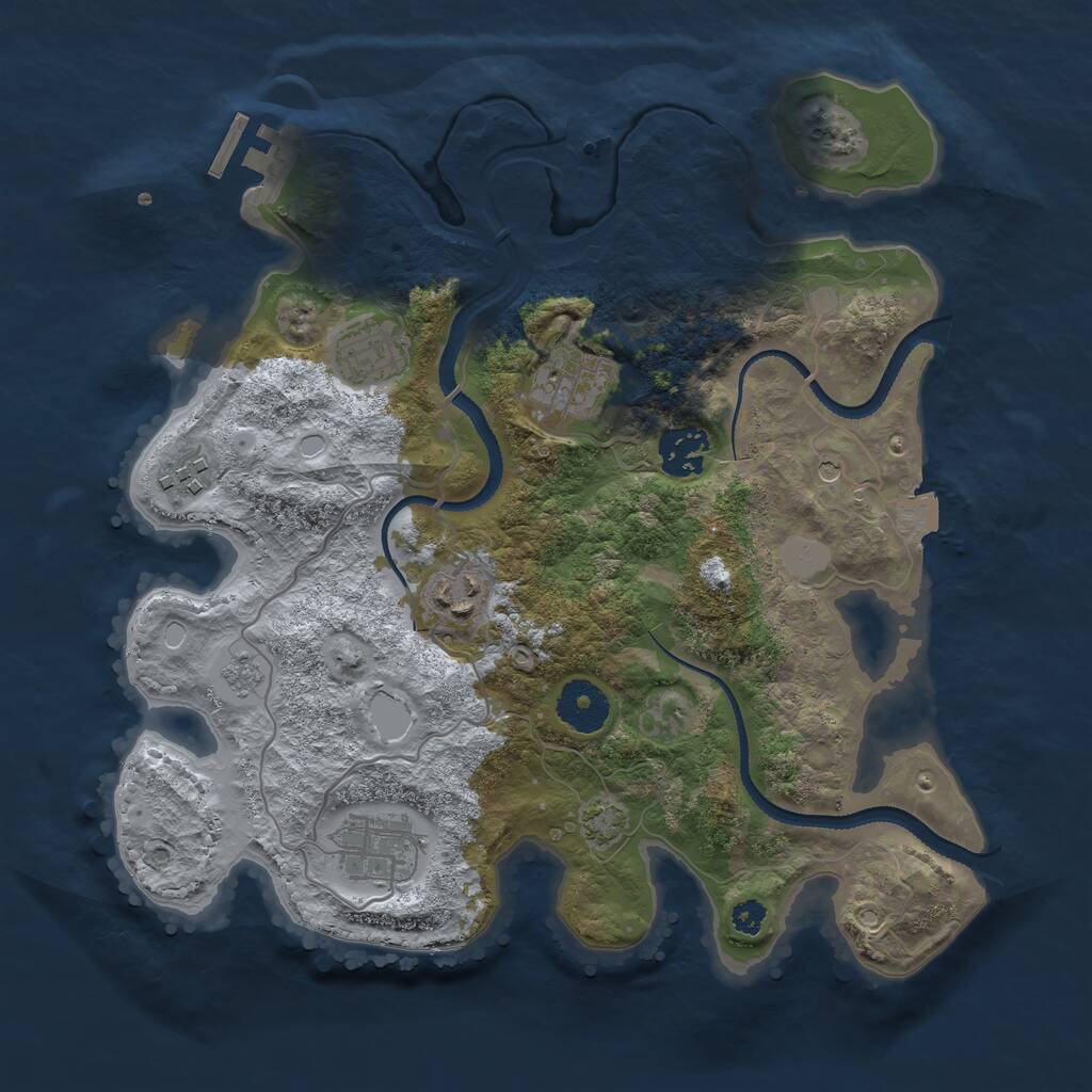 Rust Map: Procedural Map, Size: 3200, Seed: 15332, 11 Monuments
