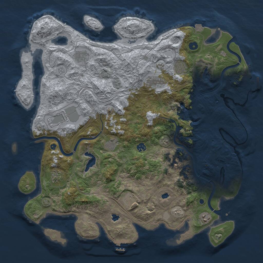 Rust Map: Procedural Map, Size: 4500, Seed: 2065899133, 17 Monuments