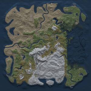 Thumbnail Rust Map: Procedural Map, Size: 6000, Seed: 2143283647, 17 Monuments