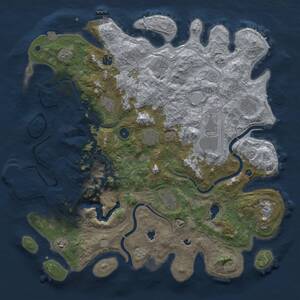 Thumbnail Rust Map: Procedural Map, Size: 4500, Seed: 296655562, 16 Monuments