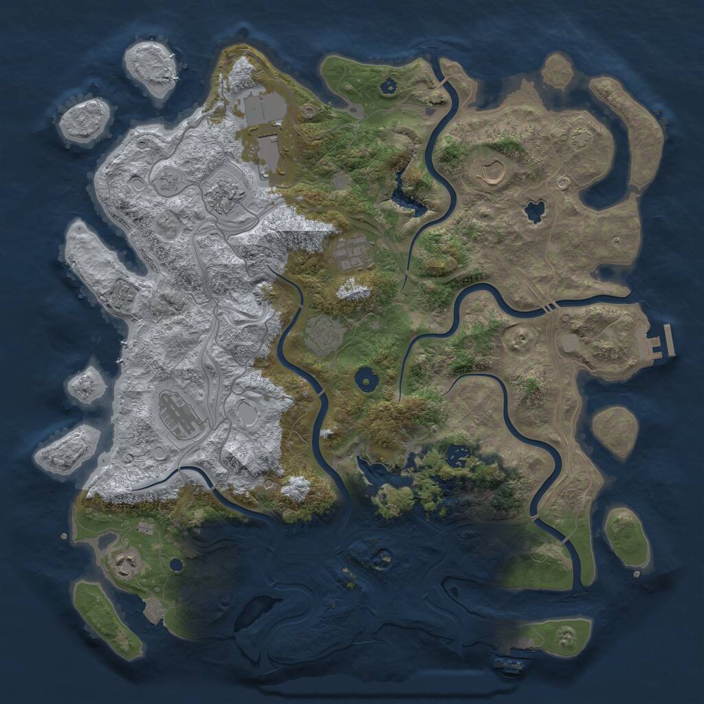 Rust Map: Procedural Map, Size: 4350, Seed: 618093108, 15 Monuments