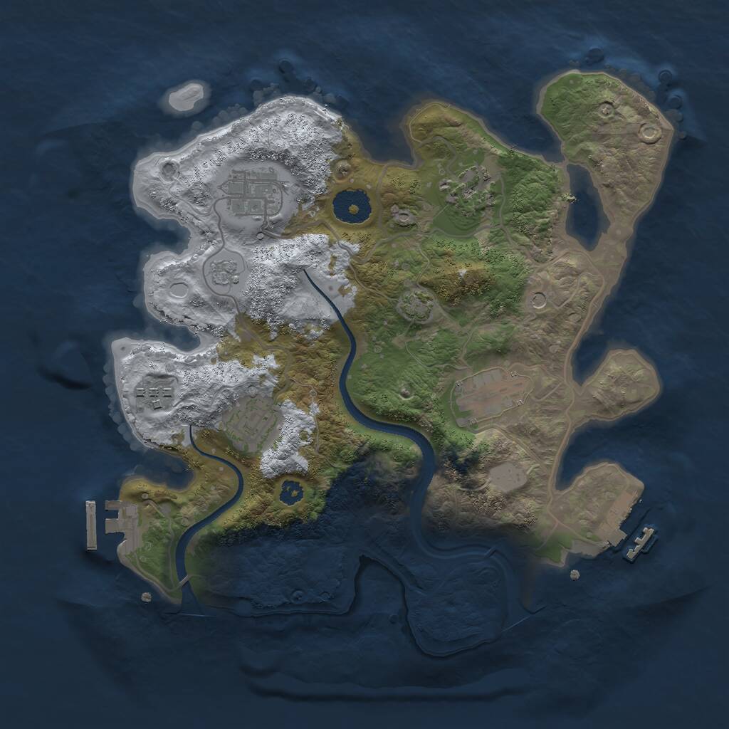 Rust Map: Procedural Map, Size: 3000, Seed: 697534, 11 Monuments