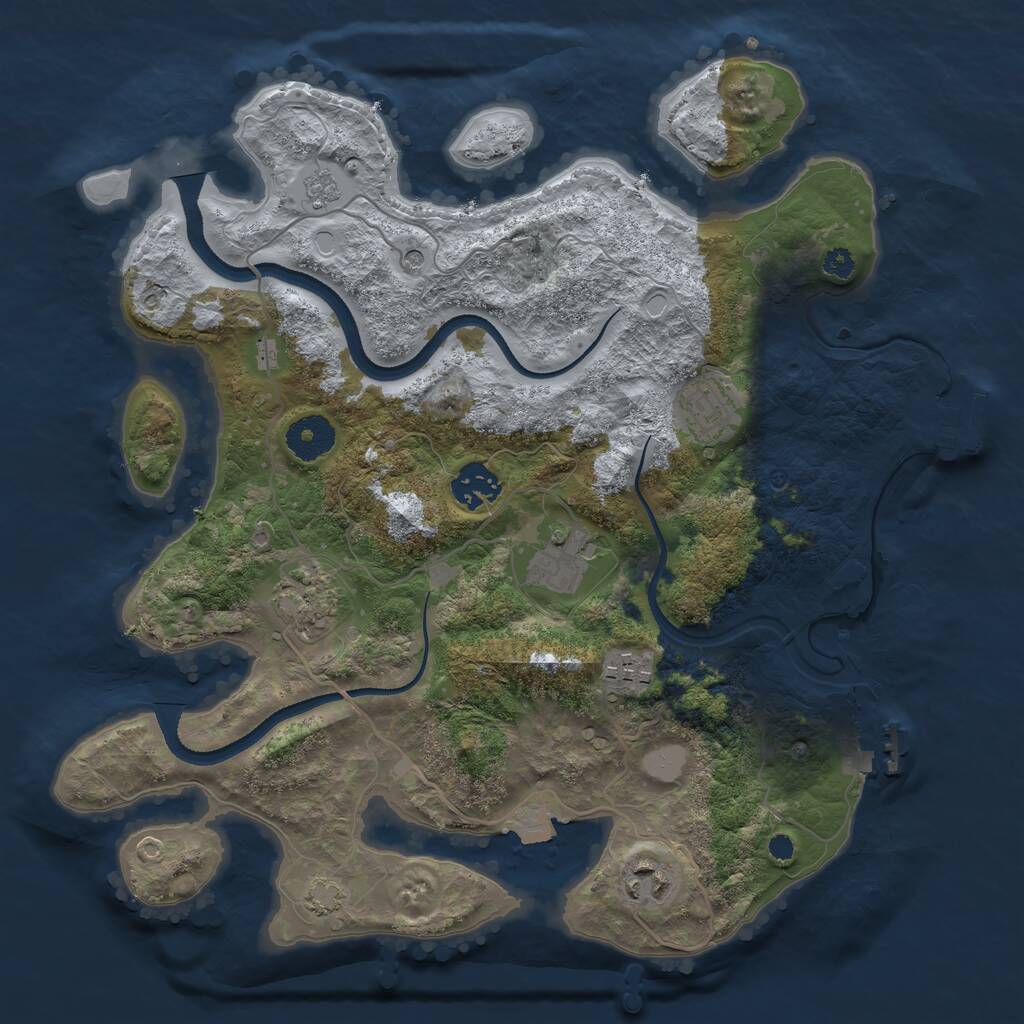Rust Map: Procedural Map, Size: 3356, Seed: 47156, 12 Monuments