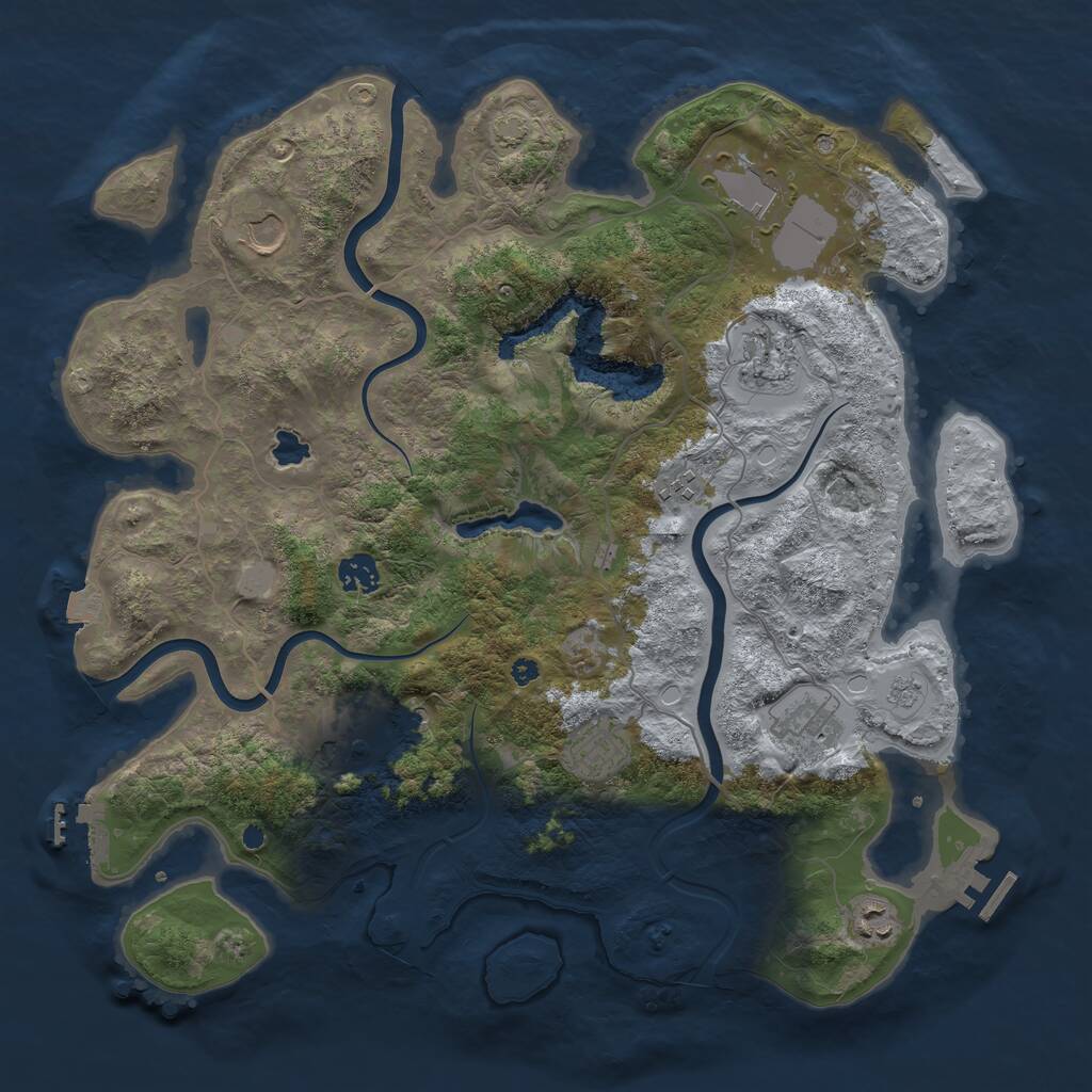 Rust Map: Procedural Map, Size: 4000, Seed: 8345, 15 Monuments