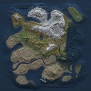 Thumbnail Rust Map: Procedural Map, Size: 3000, Seed: 1390808315, 9 Monuments