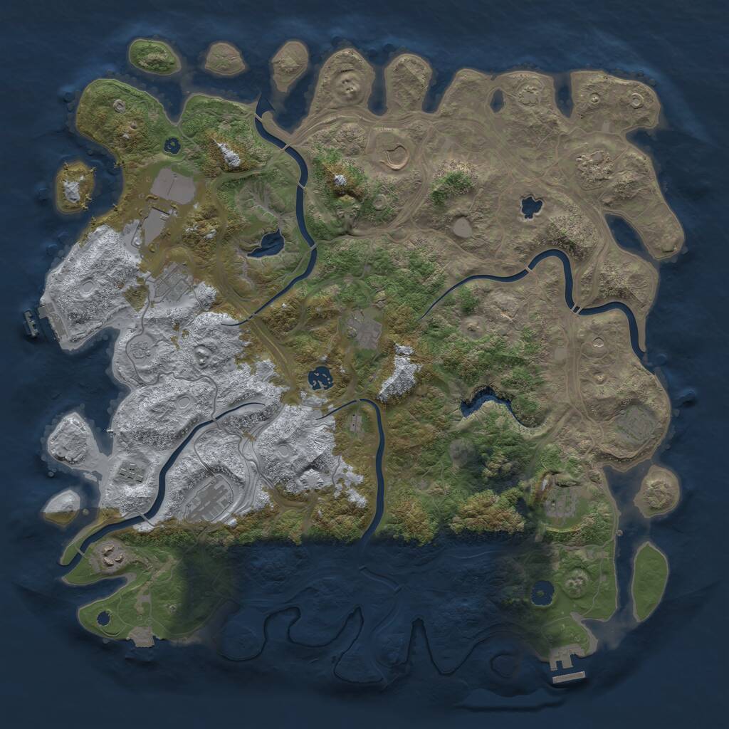Rust Map: Procedural Map, Size: 4497, Seed: 1382708120, 17 Monuments
