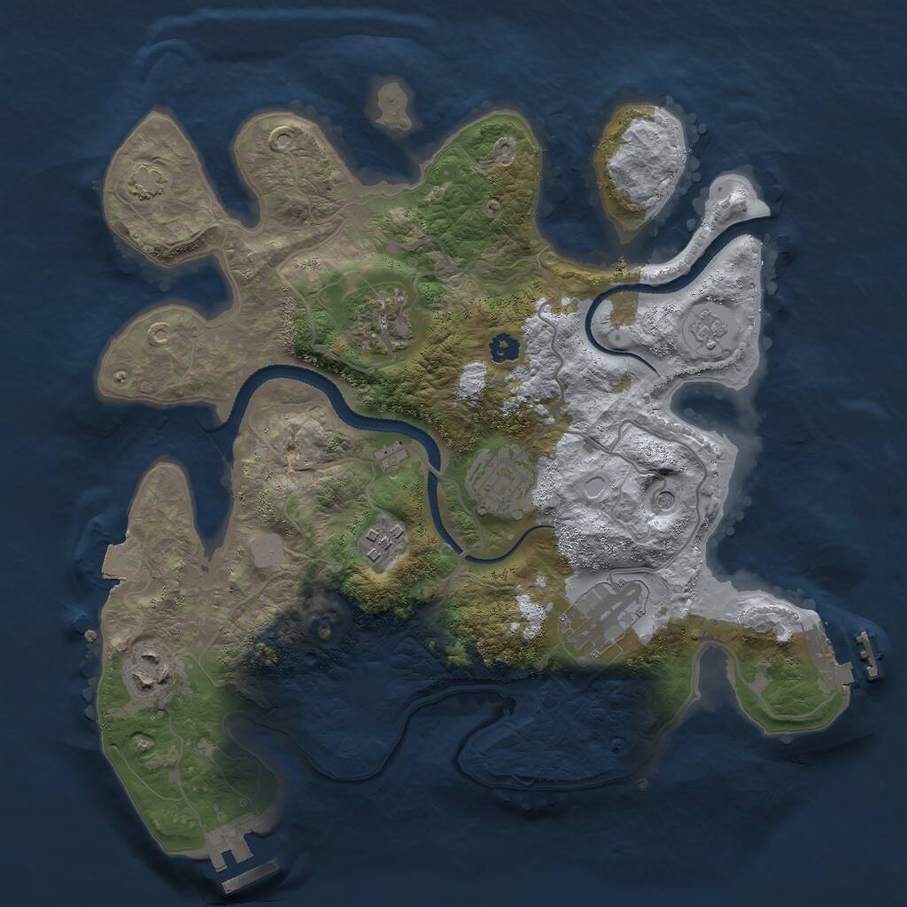 Rust Map: Procedural Map, Size: 3050, Seed: 1582433059, 11 Monuments