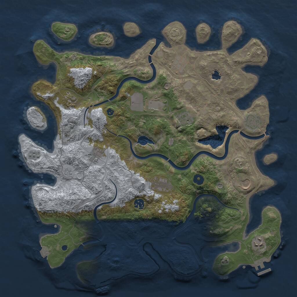 Rust Map: Procedural Map, Size: 4250, Seed: 1433208573, 17 Monuments
