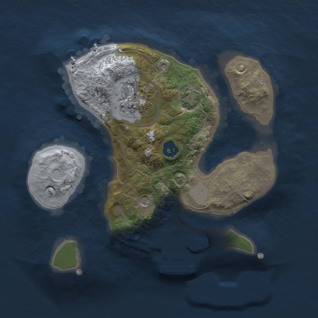 Rust Map: Procedural Map, Size: 2000, Seed: 1733767408, 5 Monuments