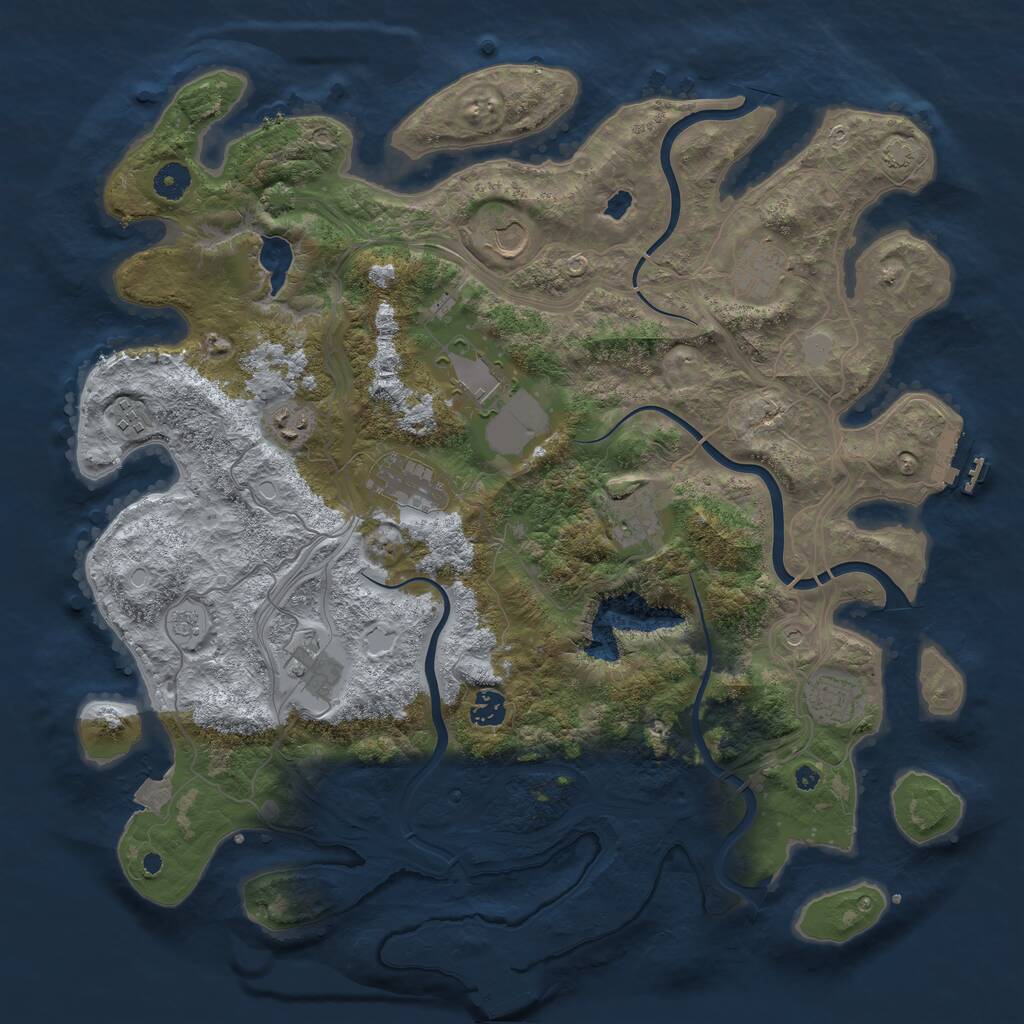 Rust Map: Procedural Map, Size: 4250, Seed: 1139576548, 16 Monuments
