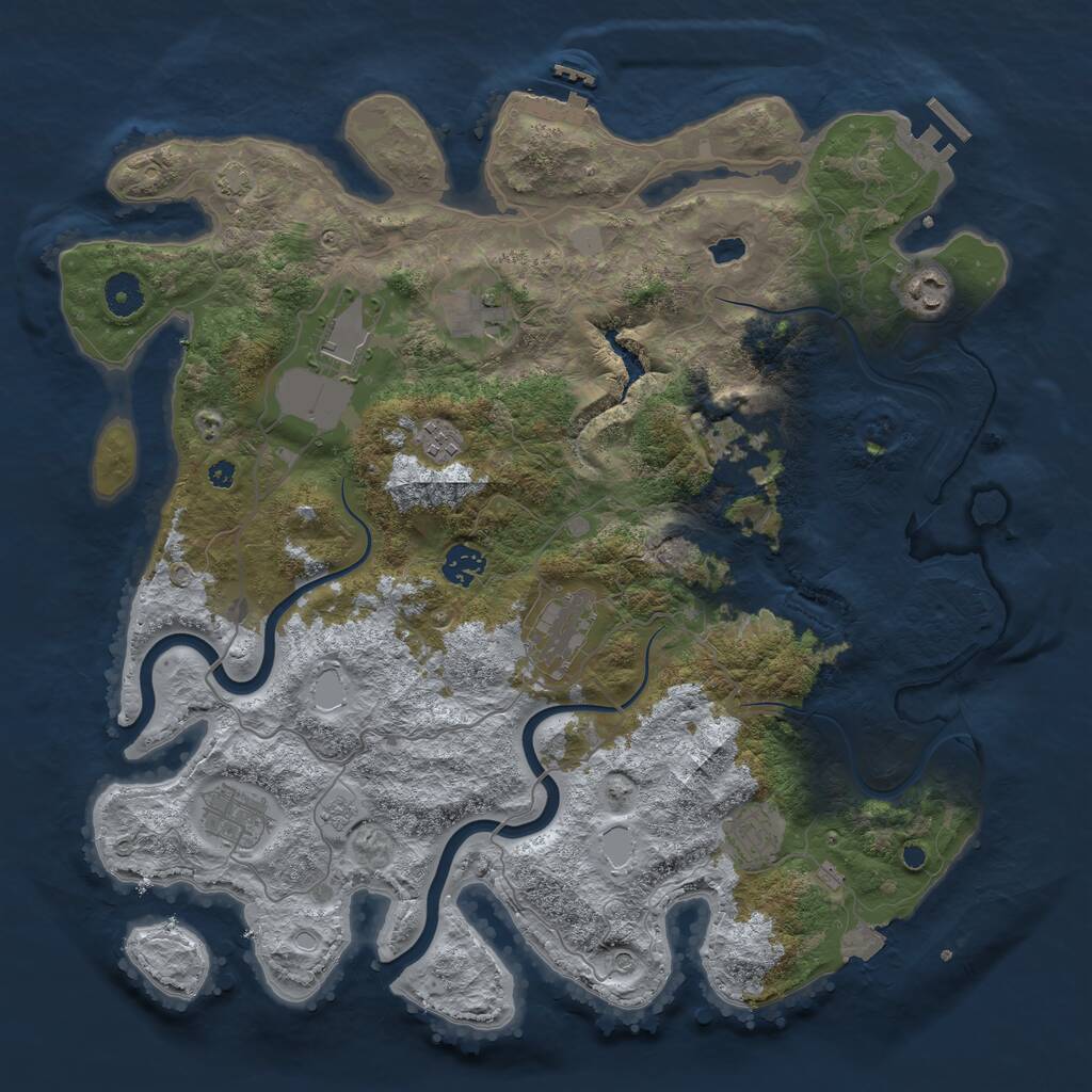Rust Map: Procedural Map, Size: 4000, Seed: 14585625, 15 Monuments