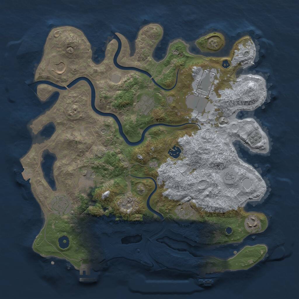 Rust Map: Procedural Map, Size: 3750, Seed: 675435, 15 Monuments