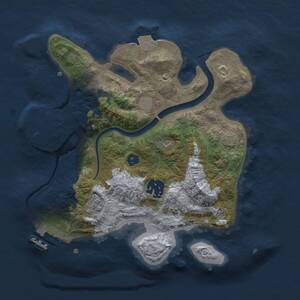 Thumbnail Rust Map: Procedural Map, Size: 2500, Seed: 1518229523, 7 Monuments