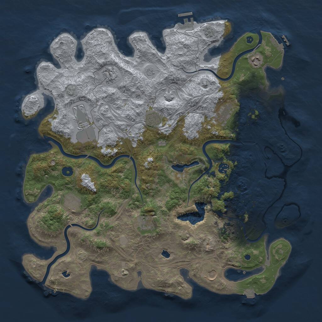 Rust Map: Procedural Map, Size: 4500, Seed: 1498759060, 16 Monuments