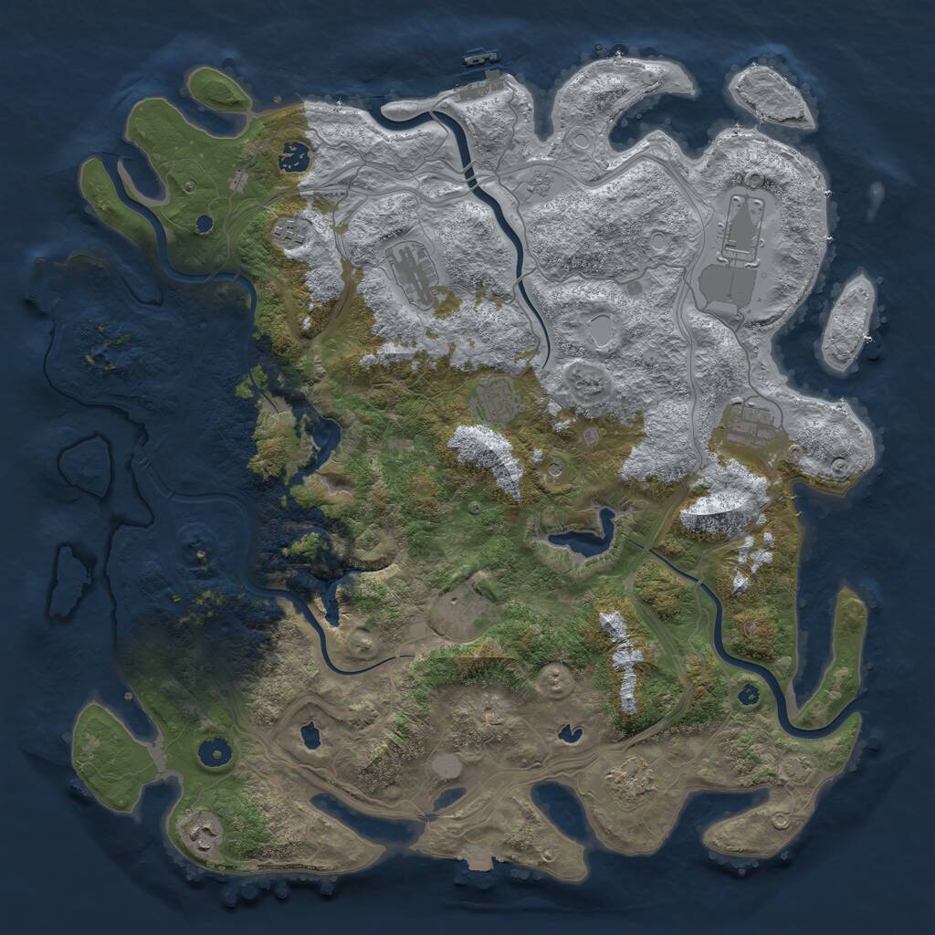 Rust Map: Procedural Map, Size: 4500, Seed: 1671850681, 15 Monuments