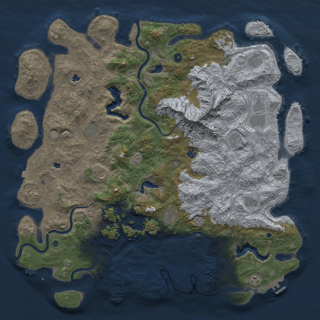 Rust Map: Procedural Map, Size: 5500, Seed: 29032013, 17 Monuments