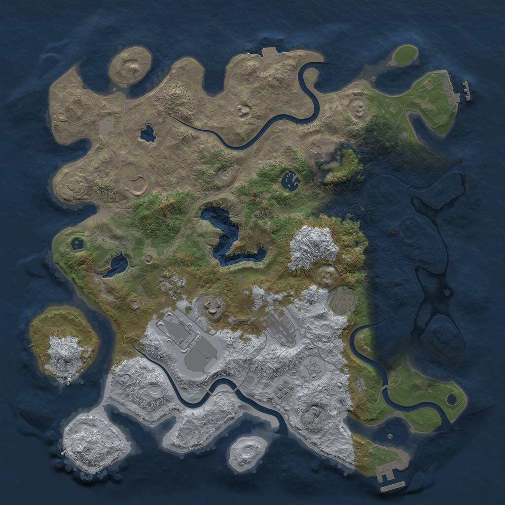 Rust Map: Procedural Map, Size: 4050, Seed: 1112727289, 15 Monuments