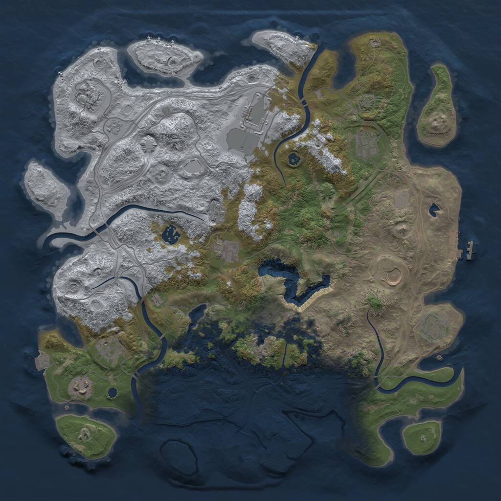 Rust Map: Procedural Map, Size: 4250, Seed: 684828, 16 Monuments