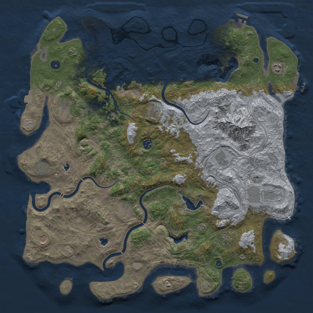 Rust Map: Procedural Map, Size: 5000, Seed: 316533952, 17 Monuments