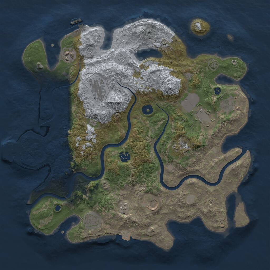 Rust Map: Procedural Map, Size: 3800, Seed: 57823424, 15 Monuments